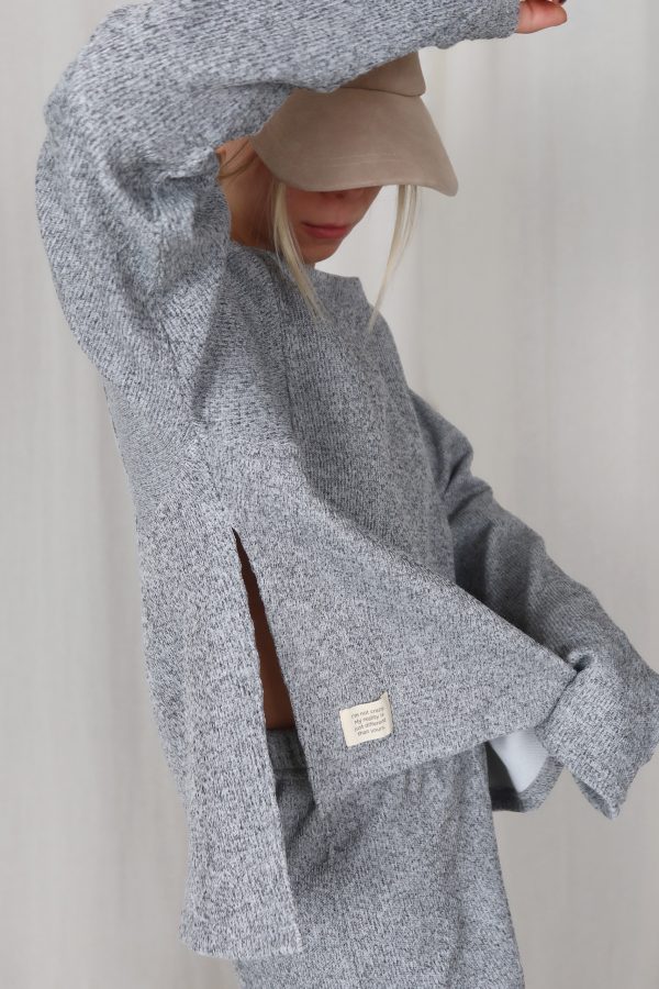 Line Gri Triko Sweatshirt - Görsel 4